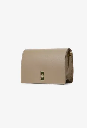 Geanta dama taupe din piele texturata