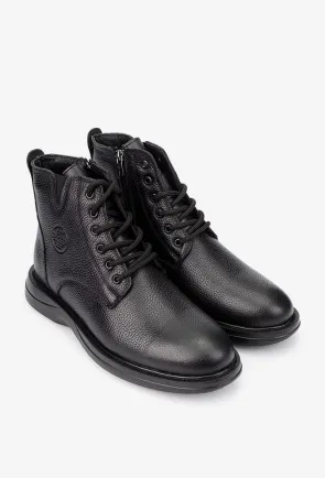 Ghete barbati NUR din piele texturata neagra