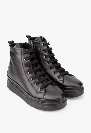 Ghete dama negre din piele naturala