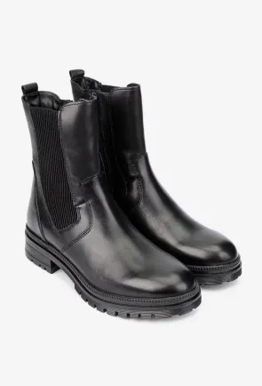 Ghete dama negre din piele naturala
