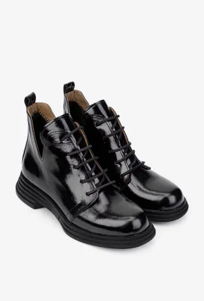 Ghete dama NUR din piele neagra lacuita