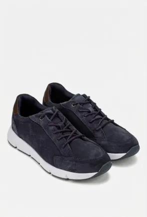 Pantofi barbati din piele intoarsa bleumarin