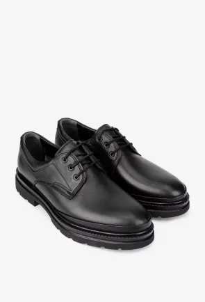 Pantofi barbati din piele naturala neagra