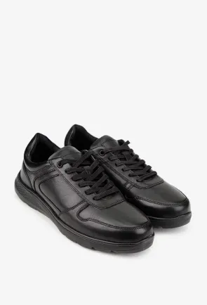 Pantofi barbati din piele naturala neagra