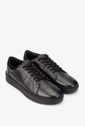 Pantofi barbati din piele naturala neagra