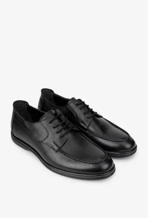 Pantofi barbati din piele texturata neagra