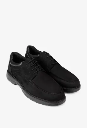Pantofi barbati negri din piele nabuc