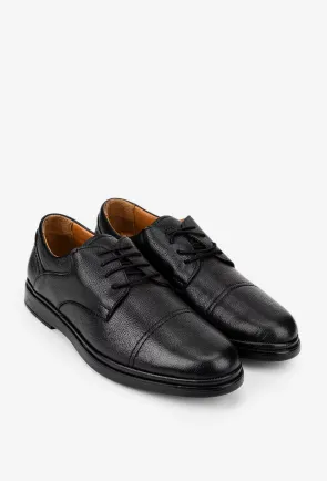 Pantofi barbati negri din piele texturata