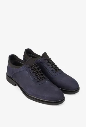 Pantofi barbati NUR din piele nabuc bleumarin