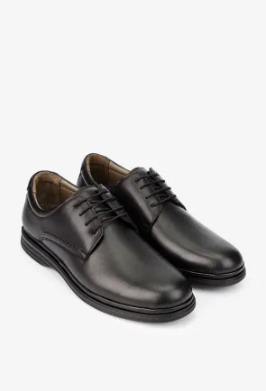 Pantofi barbati NUR din piele naturala neagra