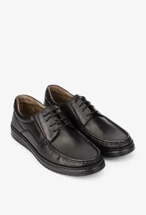 Pantofi barbati NUR din piele naturala neagra