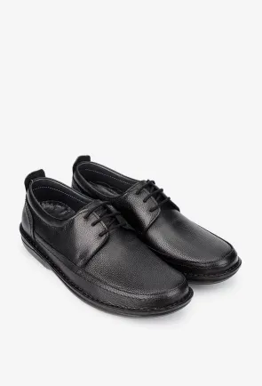 Pantofi barbati NUR din piele neagra texturata