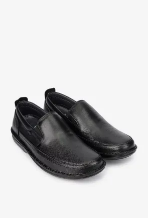 Pantofi barbati NUR din piele texturata neagra