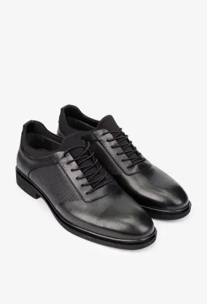 Pantofi barbati NUR negri din piele naturala