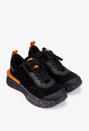 Pantofi dama din piele intoarsa neagra