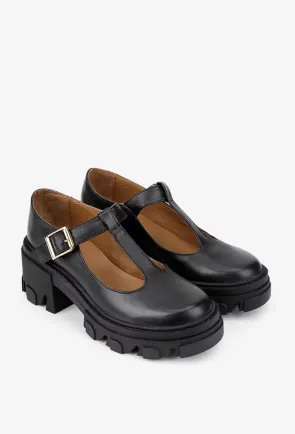 Pantofi dama negri din piele naturala