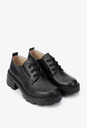 Pantofi dama negri din piele naturala