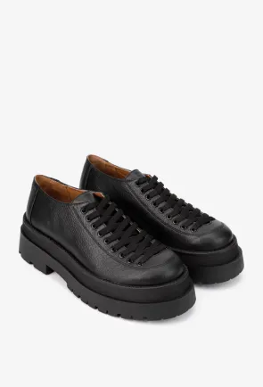 Pantofi dama negri din piele texturata