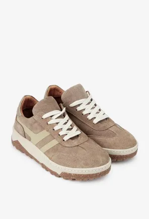 Pantofi dama NUR din piele intoarsa taupe