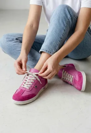 Pantofi dama NUR roz cu fuchsia din piele