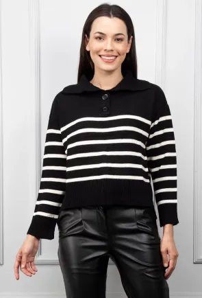 Pulover negru cu guler Marime Universala