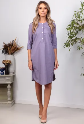 Rochie office mov cu epoleti