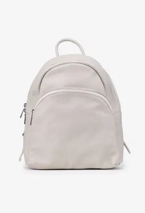 Rucsac dama bej deschis confectionat din piele naturala