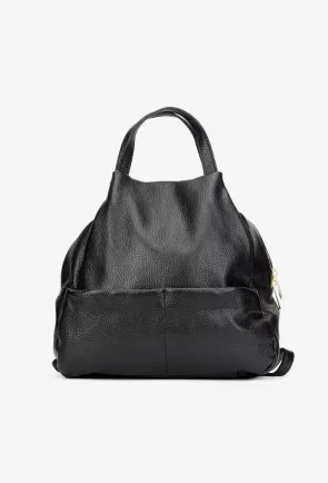 Rucsac dama din piele naturala texturata neagra