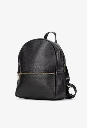 Rucsac dama din piele texturata neagra