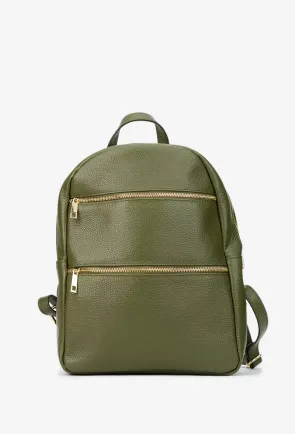 Rucsac dama kaki din piele texturata