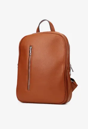 Rucsac dama maro din piele naturala texturata