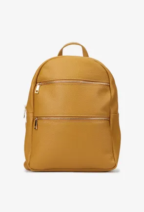 Rucsac dama maro din piele texturata