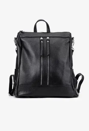 Rucsac dama negru confectionat din piele texturata