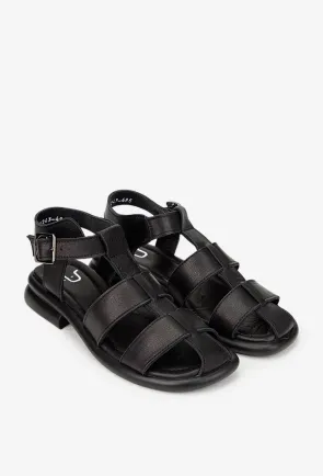 Sandale dama NUR din piele naturala neagra