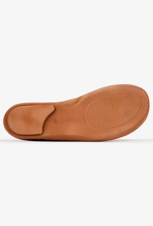 Balerini dama NUR bronz din piele cu decupaj picture - 5