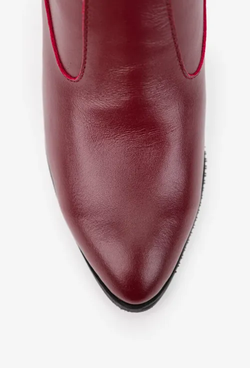 Botine dama bordo din piele naturala picture - 6