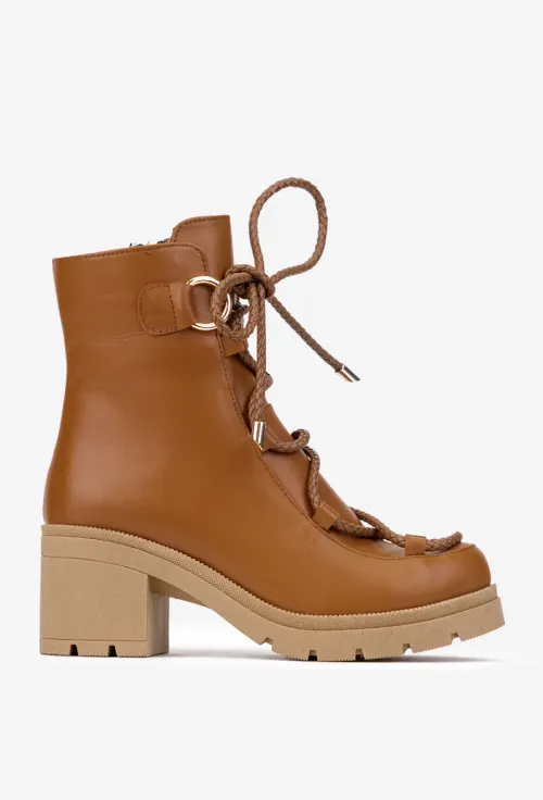 Botine dama maro din piele naturala picture - 3