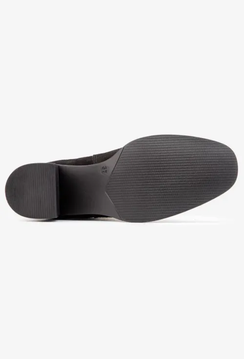 Botine dama negre din piele intoarsa cu elastic picture - 5