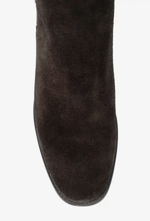 Botine dama negre din piele intoarsa cu elastic picture - 7