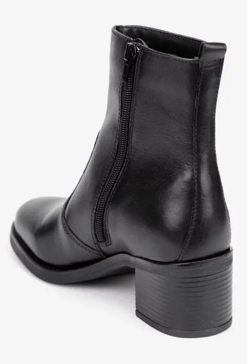 Botine dama negre din piele naturala picture - 5