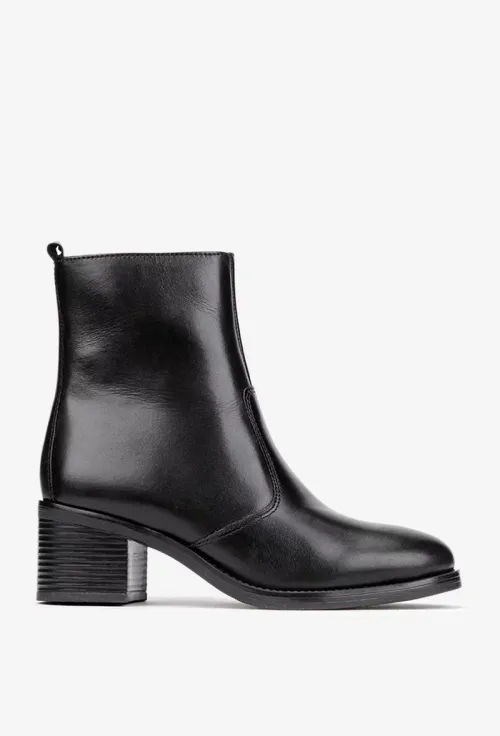 Botine dama negre din piele naturala picture - 4