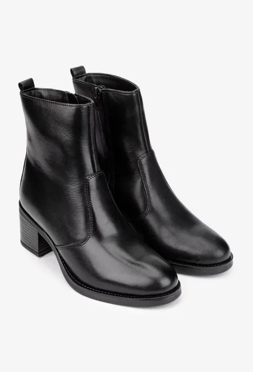 Botine dama negre din piele naturala picture - 2