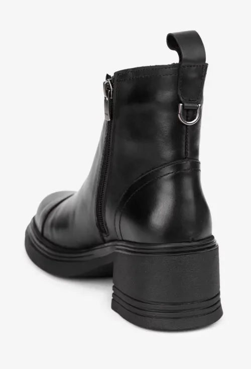 Botine dama negre din piele naturala picture - 4