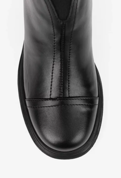 Botine dama negre din piele naturala picture - 7