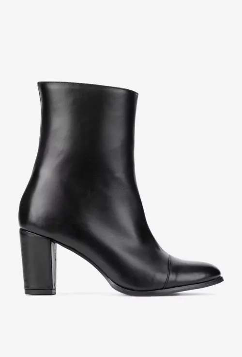 Botine dama negre din piele naturala picture - 4
