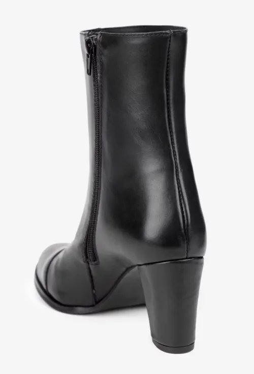 Botine dama negre din piele naturala picture - 5