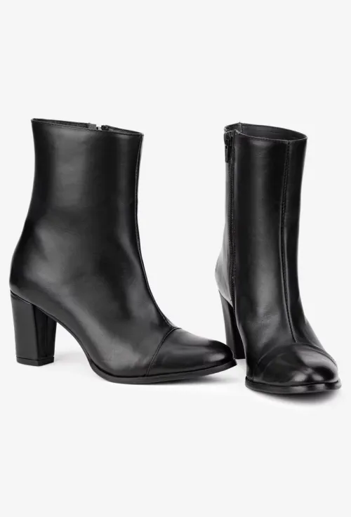 Botine dama negre din piele naturala picture - 7