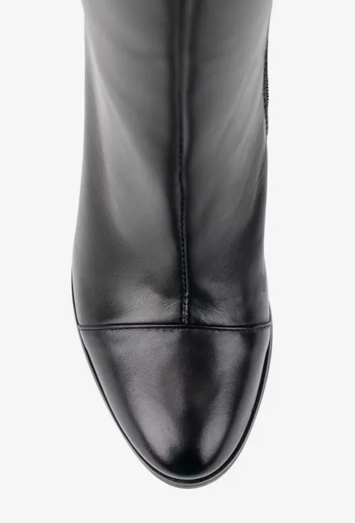 Botine dama negre din piele naturala picture - 8