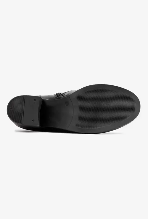Botine dama negre din piele naturala cu siret picture - 5