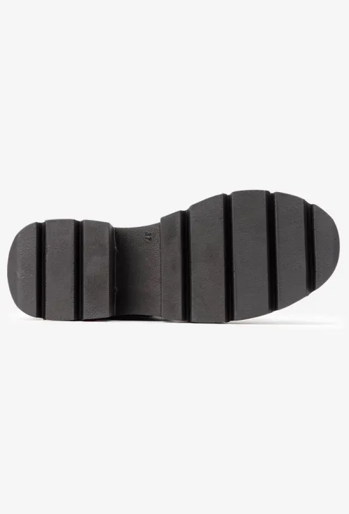 Botine dama negre din piele texturata cu platforma picture - 6
